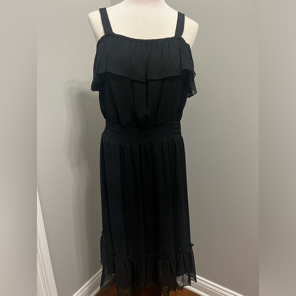 Black Tommy Hilfiger Peasant dress -Like new s14